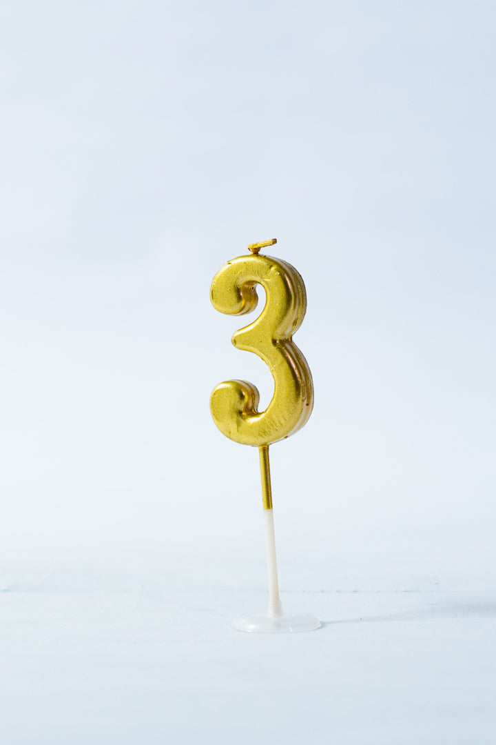 Gold Number Candle