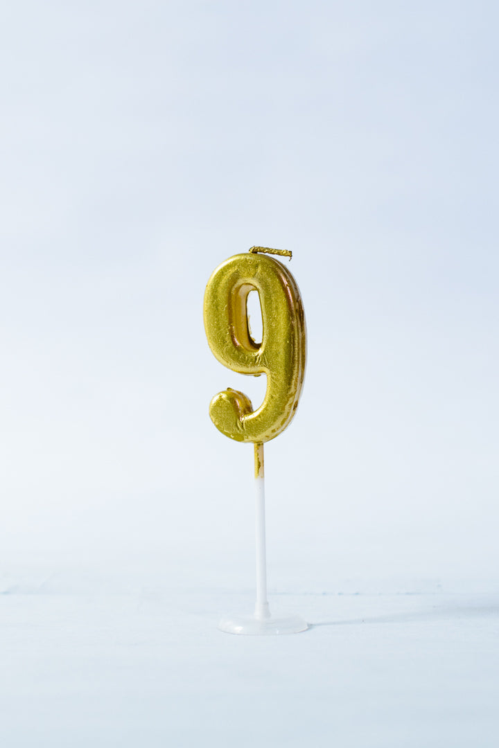 Gold Number Candle