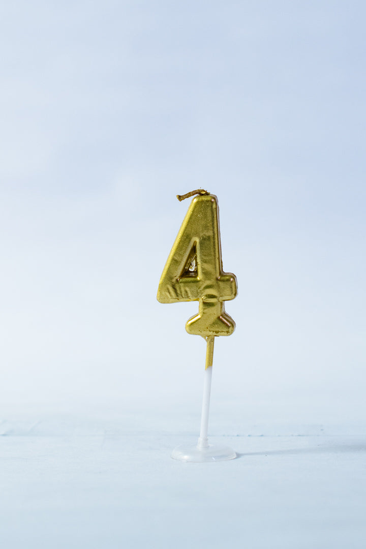 Gold Number Candle