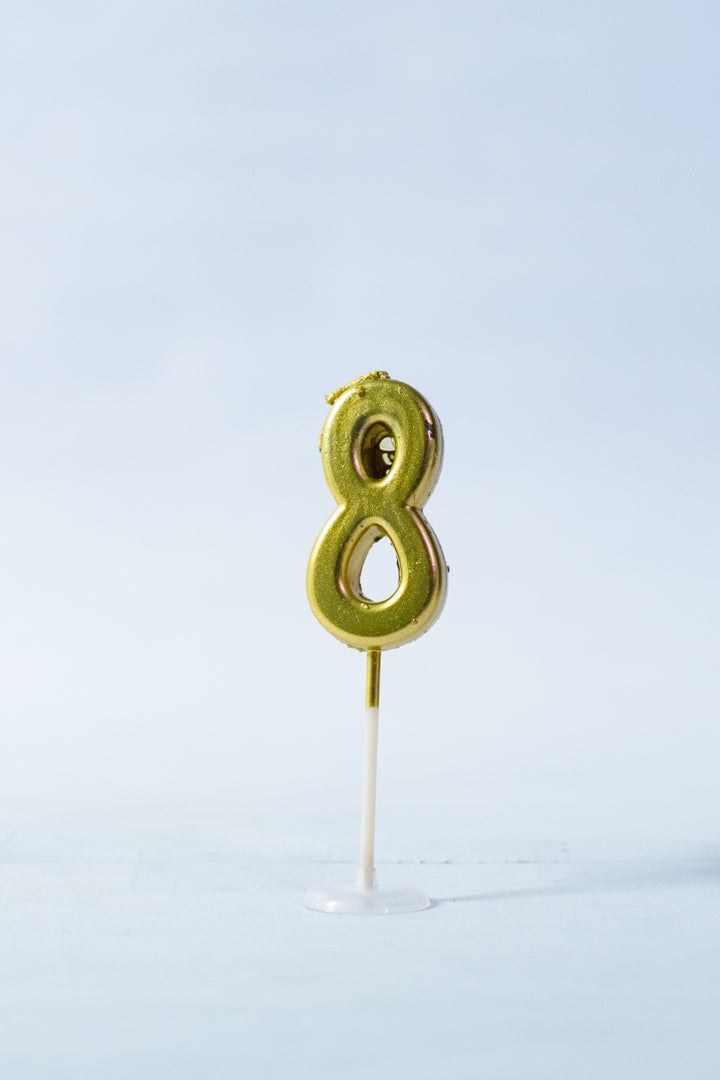 Gold Number Candle