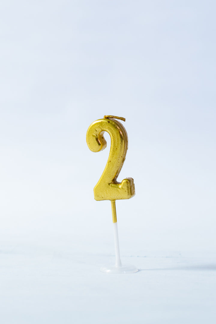 Gold Number Candle
