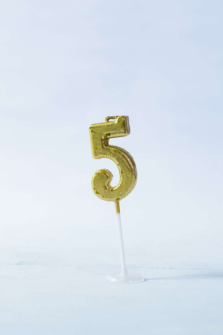 Gold Number Candle